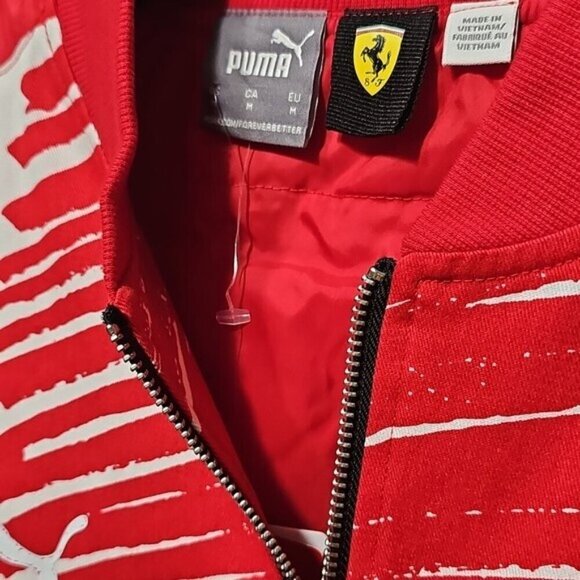Puma x Ferrari Red and White Men's Jacket Medium Rosso Corsa New - Picture 5 of 12